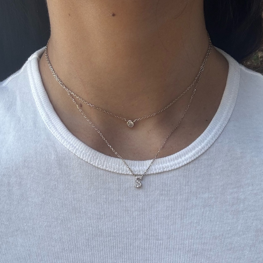 Elegant Silver Initial “S” Necklace